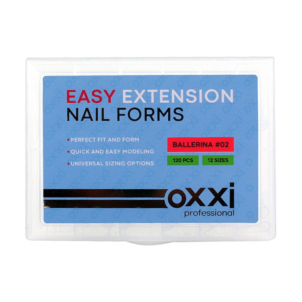 Верхні форми для нарощування нігтів Oxxi Professional Nail Forms 02 Ballerina, 120 шт